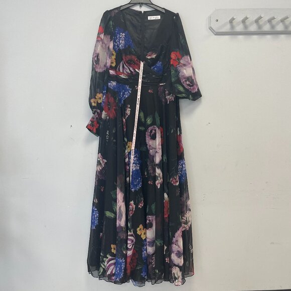 Mac Duggal Bishop Sleeve Floral Print Dress, Size 14 - NWT - Picture 4 of 10